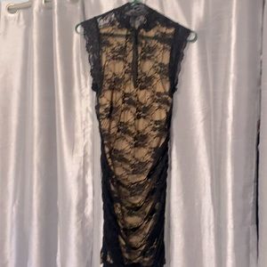 Black lace with nude underneath